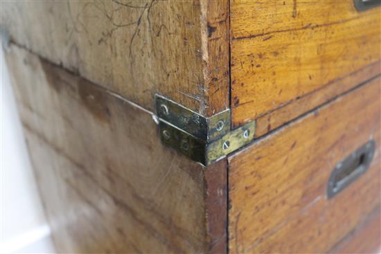A Victorian mahogany campaign chest, W.99cm